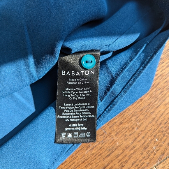 Aritzia Babaton Lionel Blue Tank Blouse Mesh Netting Shoulder Womens Sz M Sheer - Picture 5 of 8